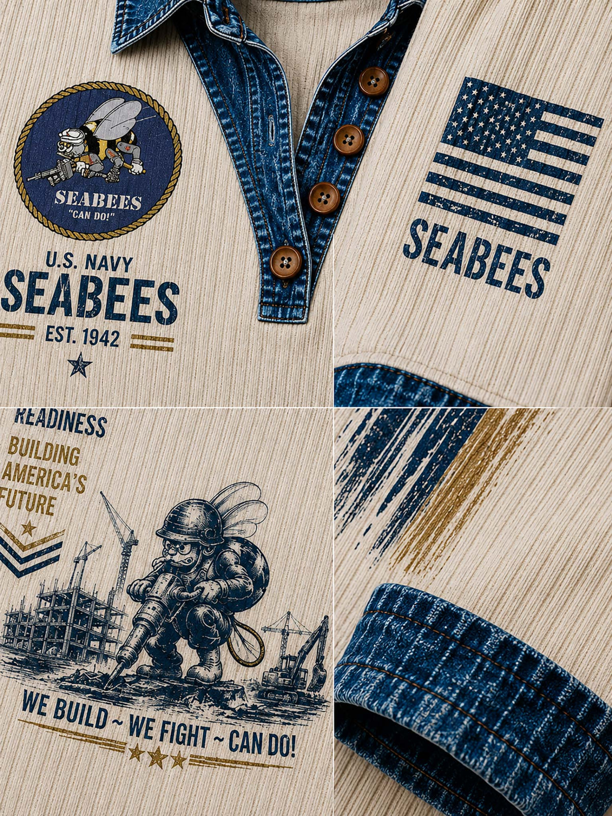 Close-up collage of a U.S.
