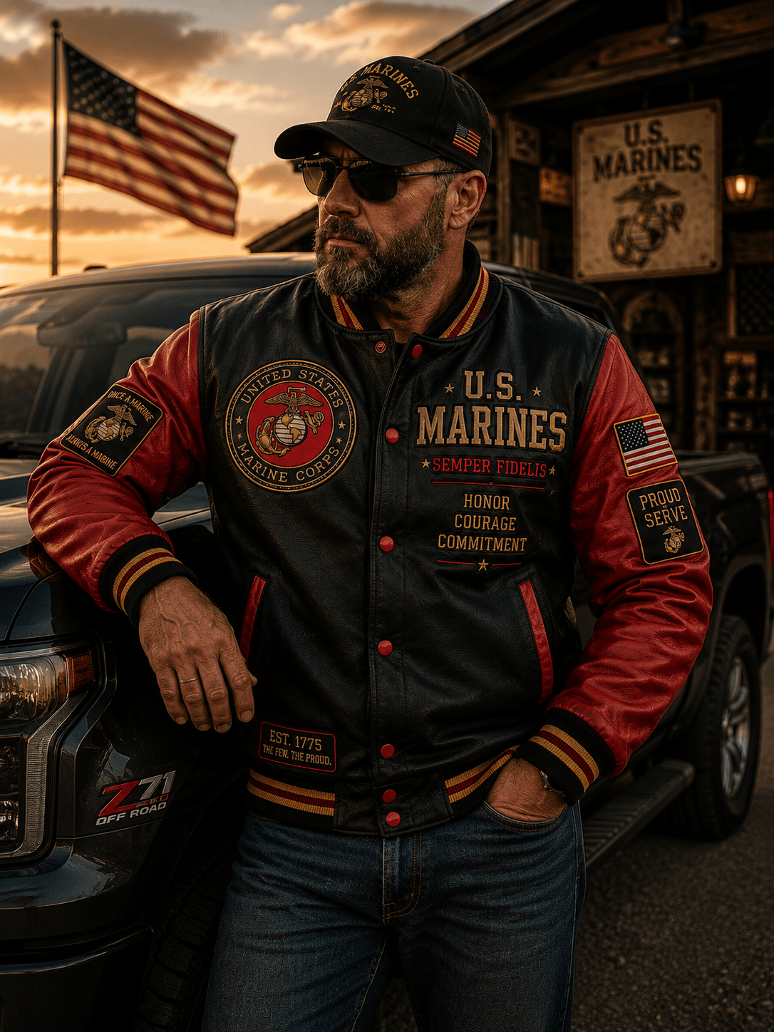 United States Marine Corps Honor Varsity Jacket