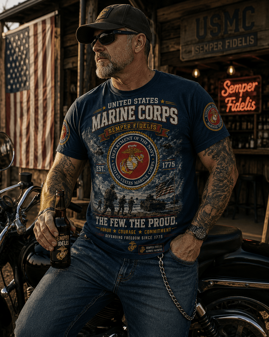 United States Marine Corps Patriot Graphic T-shirt