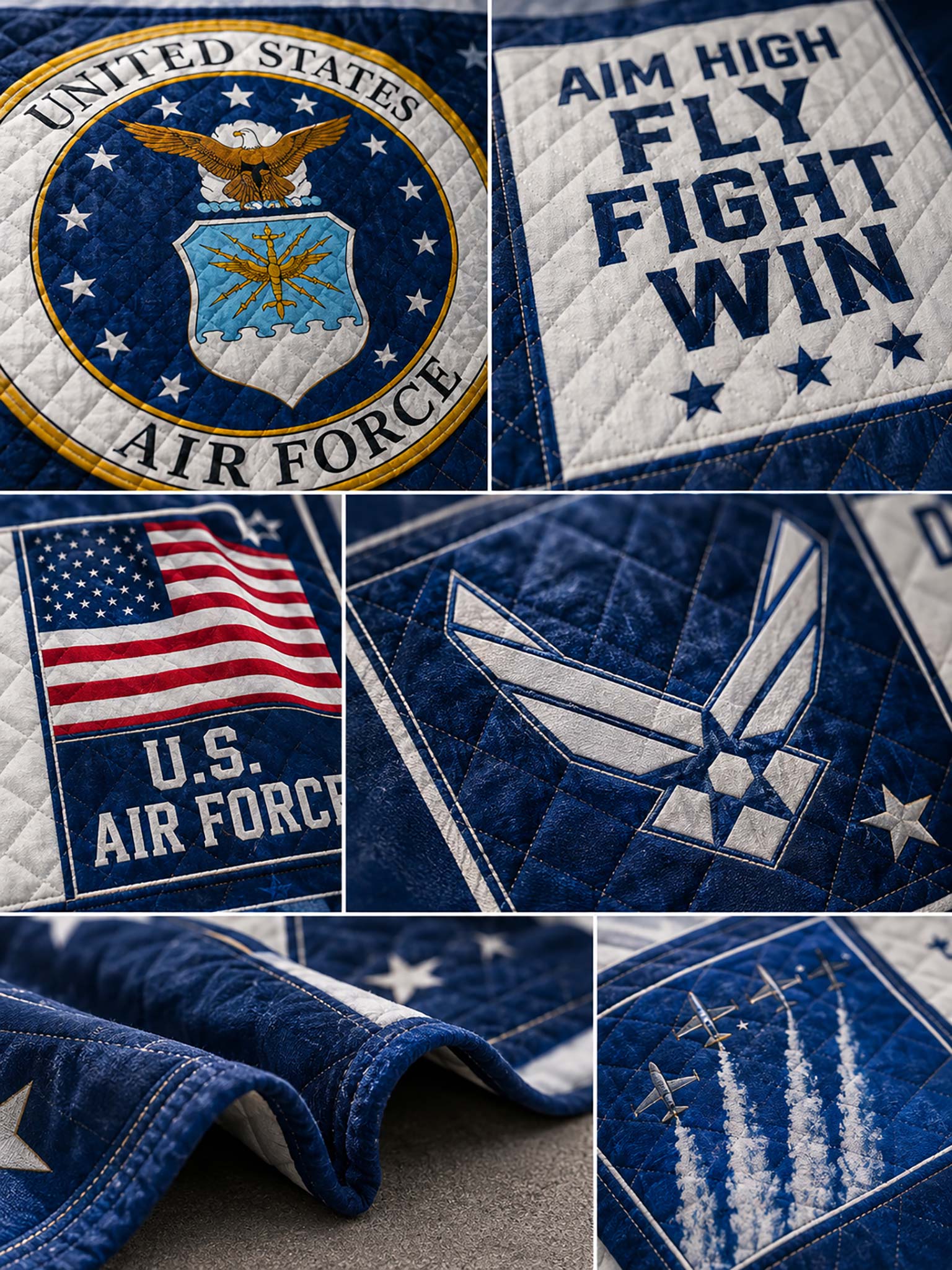 United States Air Force Patchwork-Style Graphic Quilt
