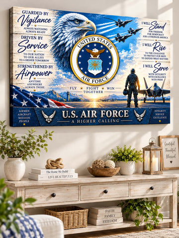 United States Air Force Patriotic Military Canvas Wall Art