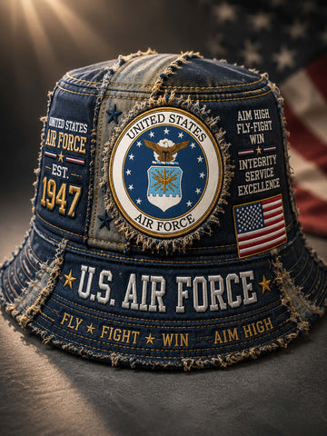 United States Air Force Vintage Denim Bucket Hat