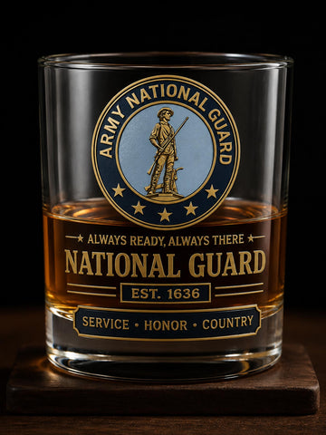 Army National Guard Tribute Whiskey Glass