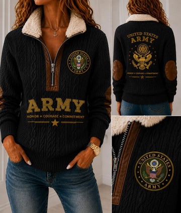 United States Army Honor Fur Collar Sweatshirt