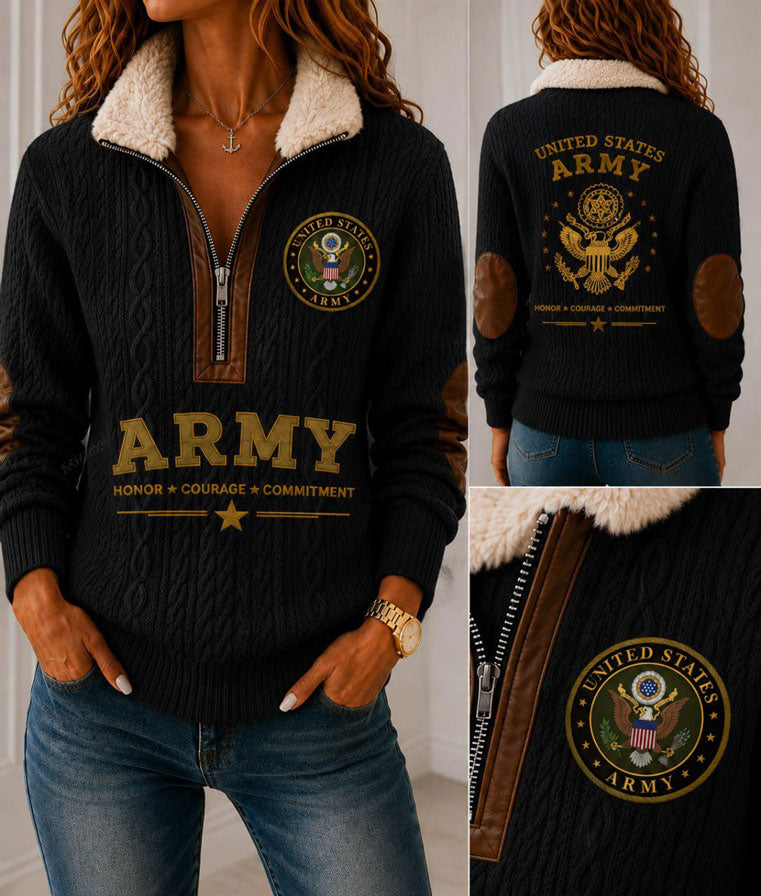 United States Army Honor Fur Collar Sweatshirt