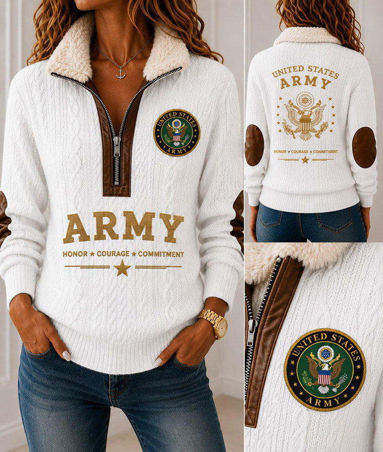 United States Army Honor Fur Collar Sweatshirt