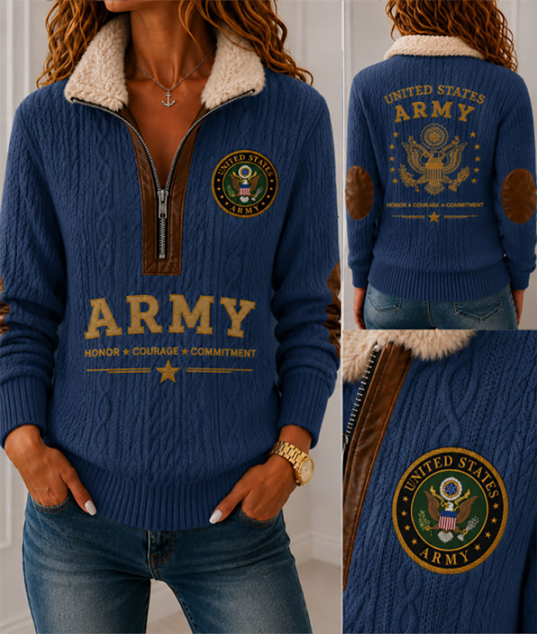 United States Army Honor Fur Collar Sweatshirt