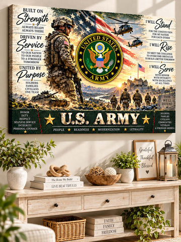 United State Army Patriotic Military Canvas Wall Art