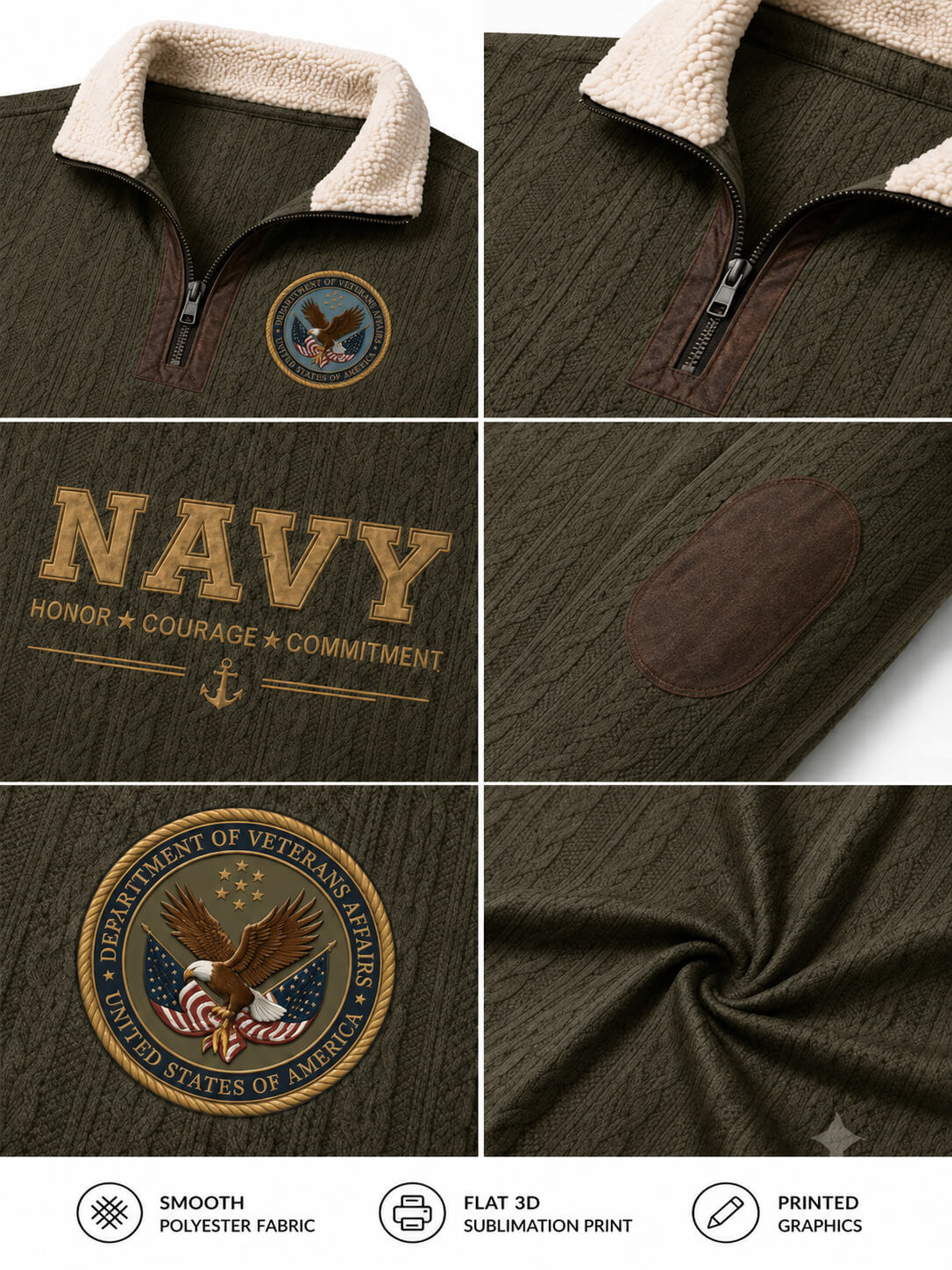 Veteran Honor Fur Collar Sweatshirt
