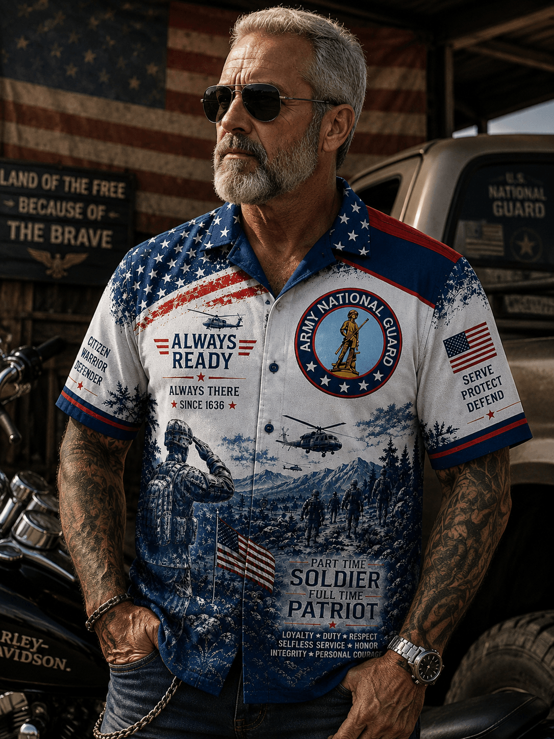Army National Guard Patriot Hawaiian Shirt