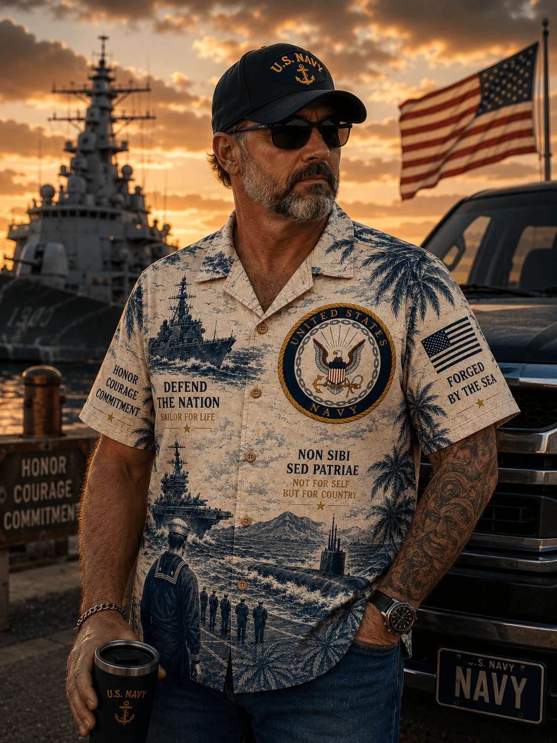 United States Navy Patriot Hawaiian Shirt