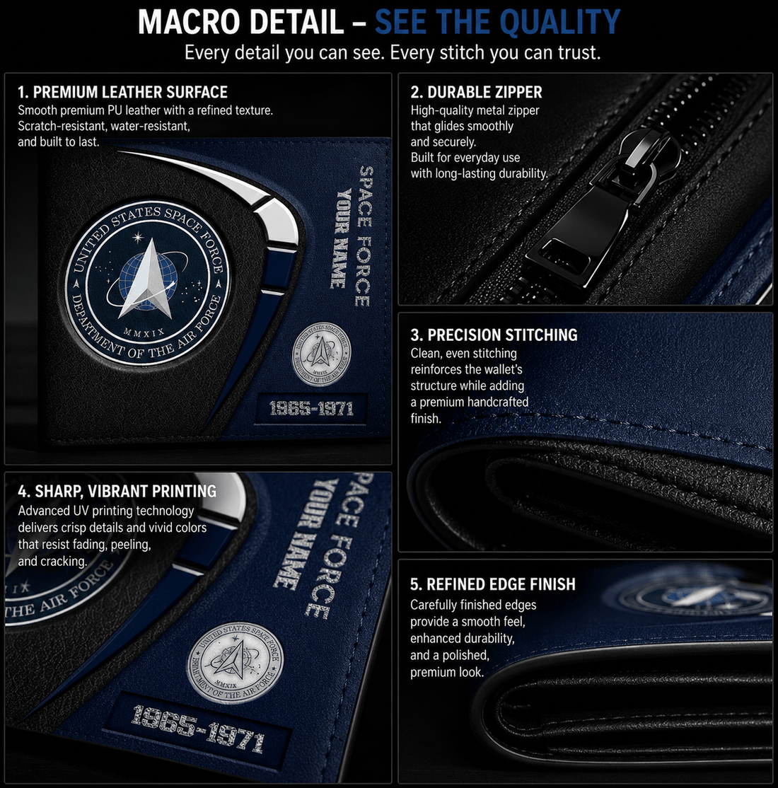 Space Force The Honor Stripe Custom Wallet
