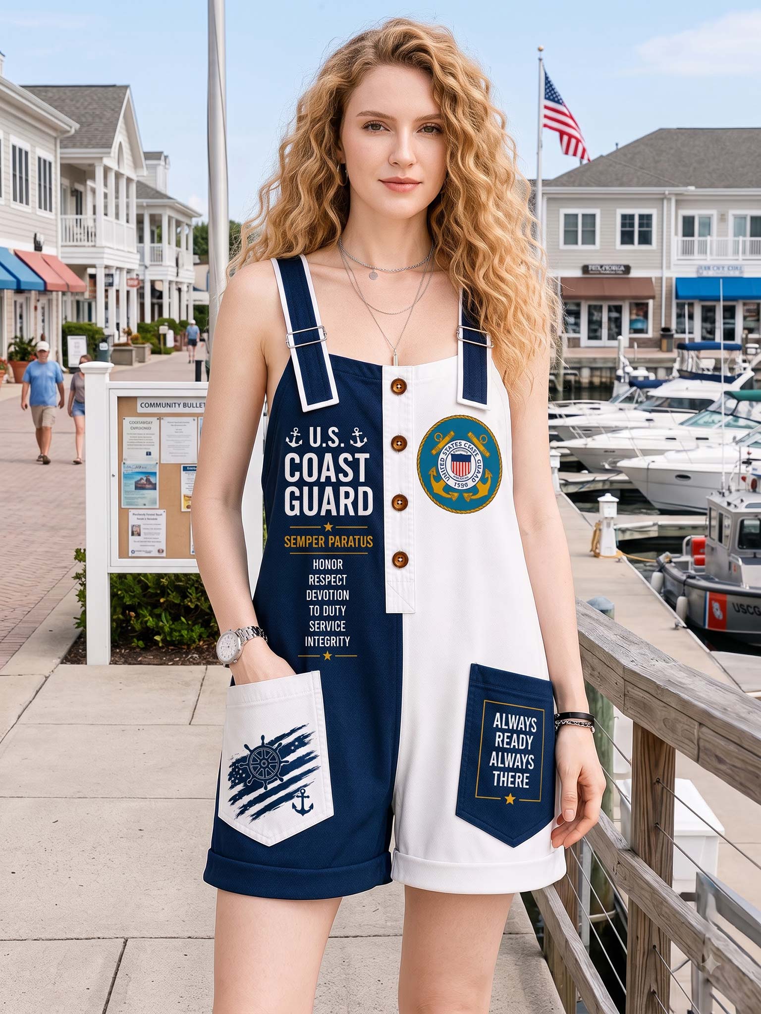 A woman modeling a U.S.