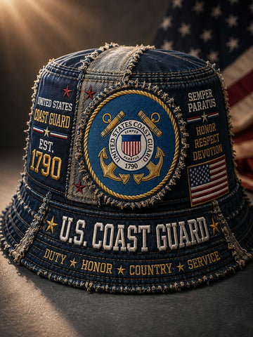 United States Coast Guard Vintage Denim Bucket Hat