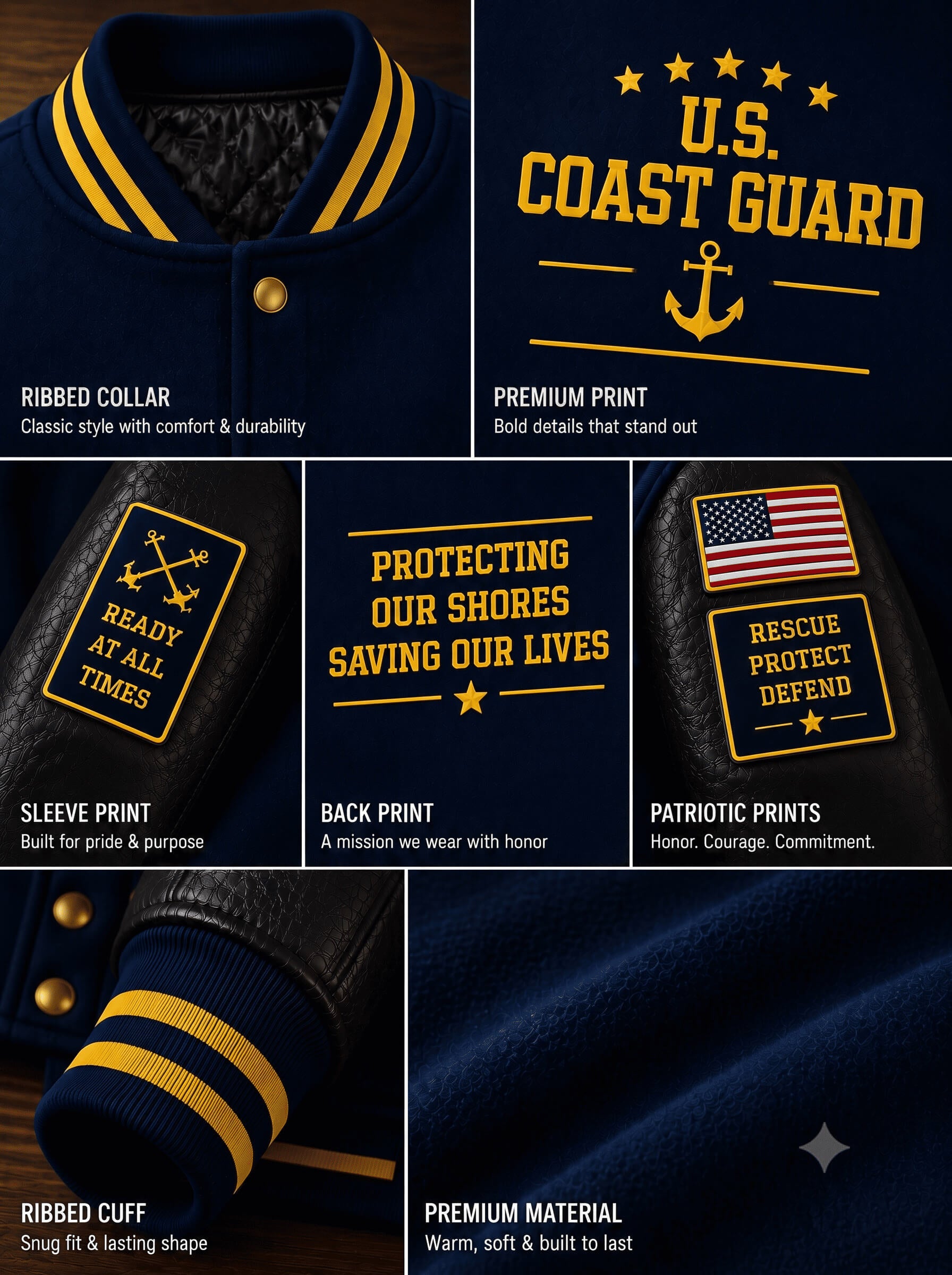 United States Coast Guard Honor Varsity Jacket