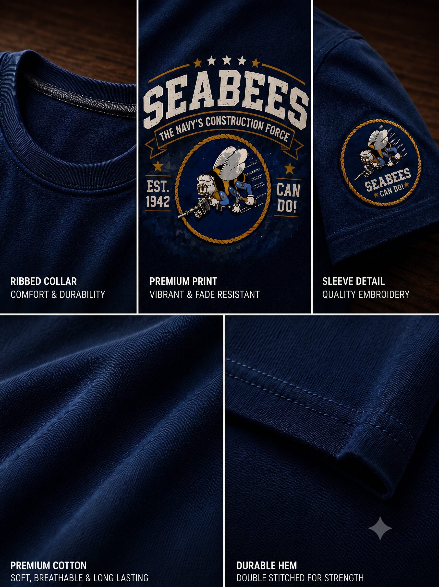 Seabees Patriot Graphic T-shirt