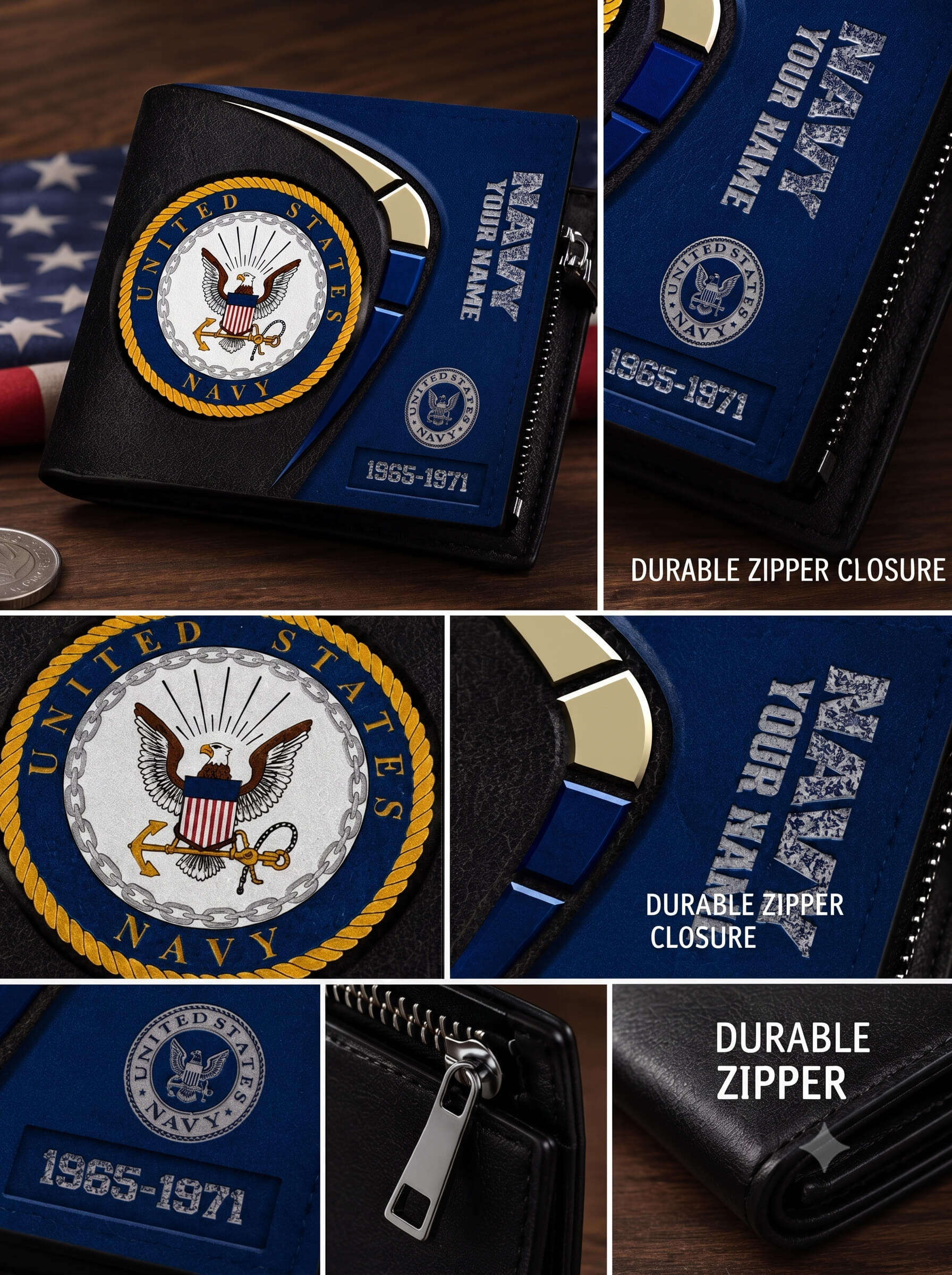 United States Navy The Honor Stripe Custom Wallet