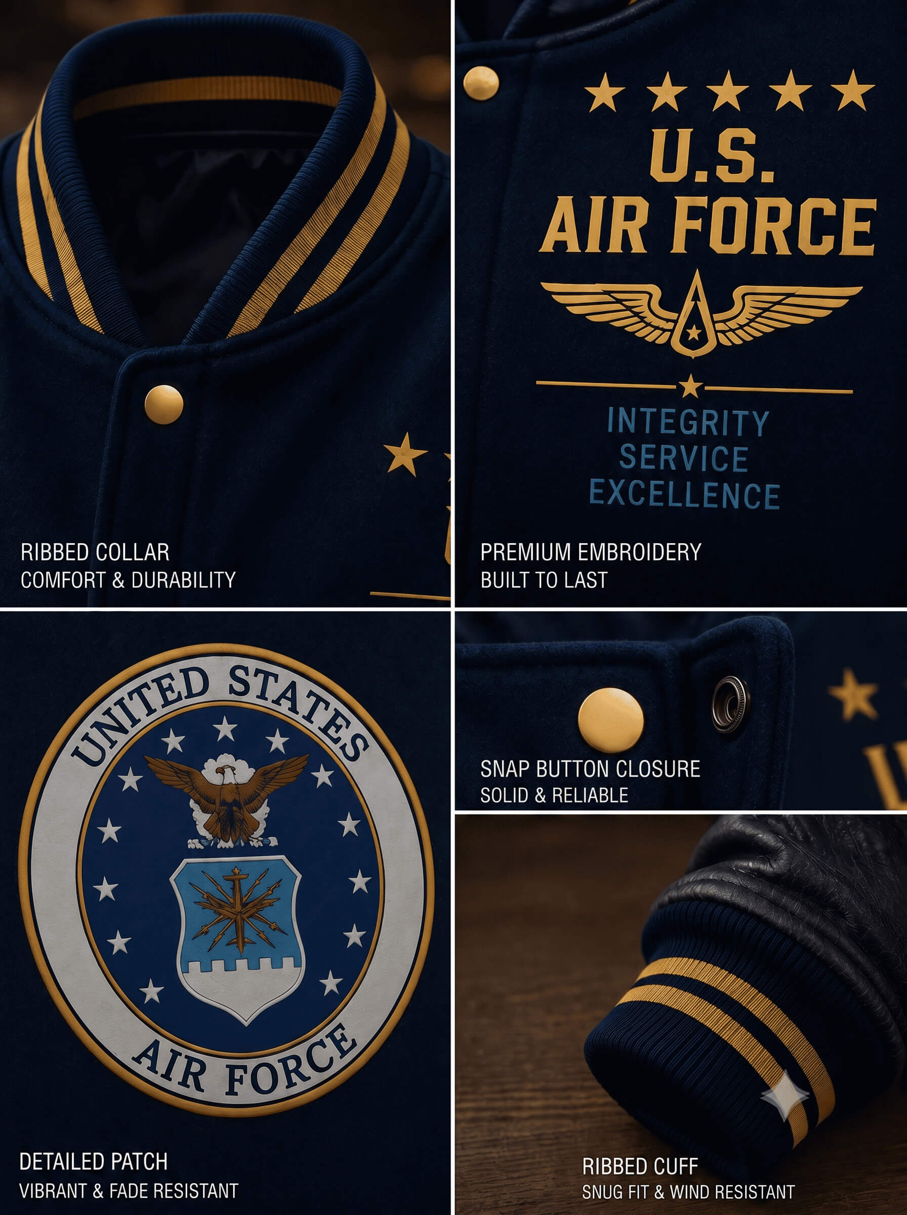 United States Air Force Honor Varsity Jacket