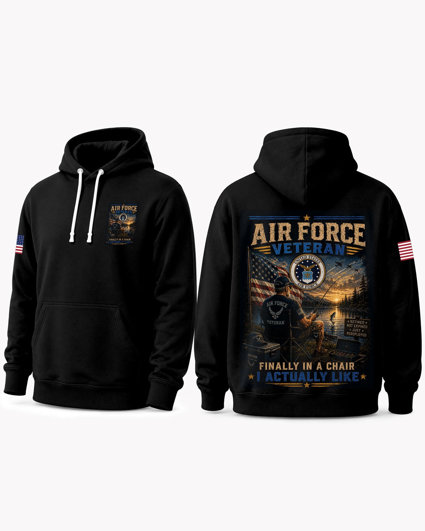 United States Air Force Fishing Humorous T-shirt