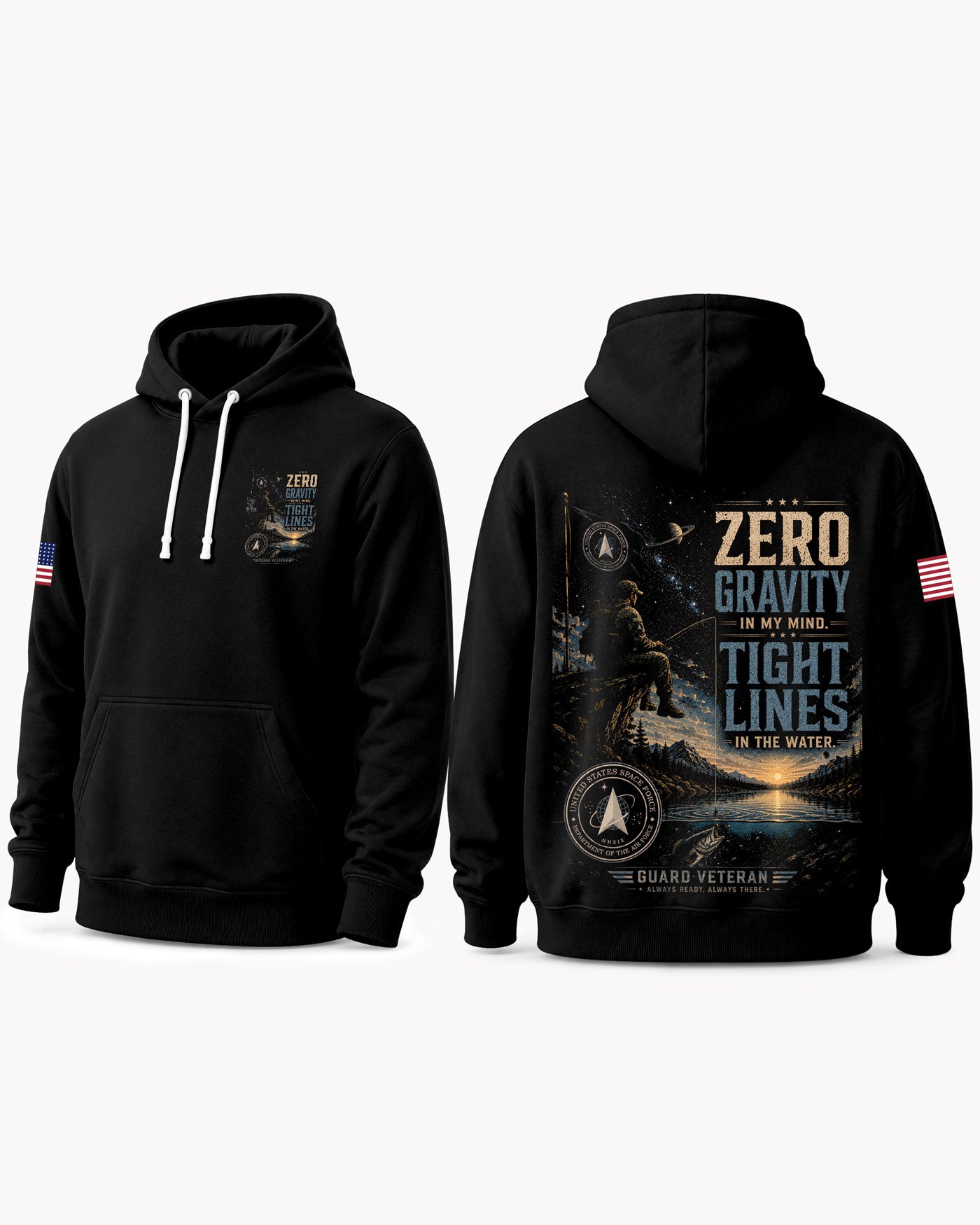 Space Force Fishing Therapy & Peace T-shirt