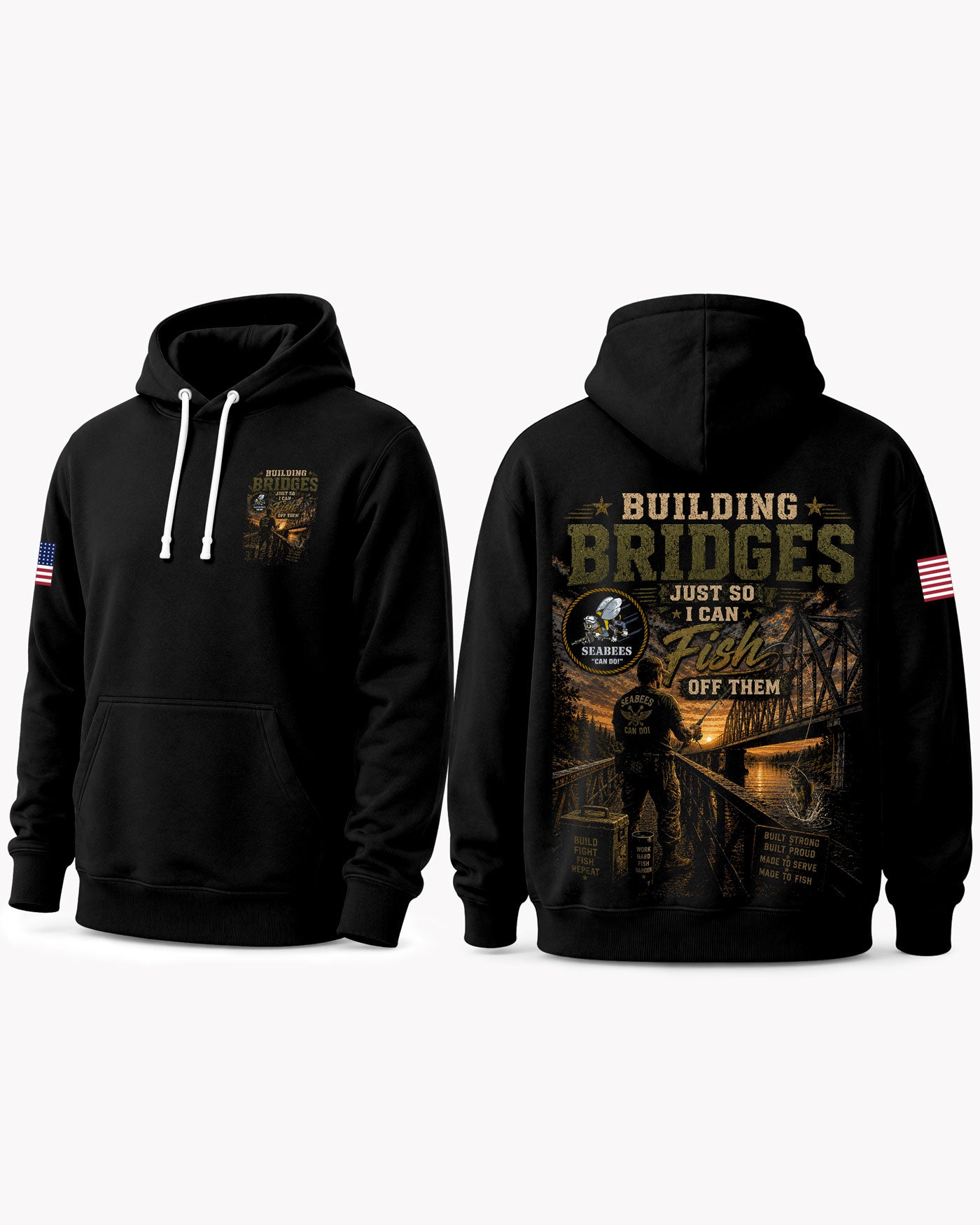 Seabees Fishing New Mission T-shirt