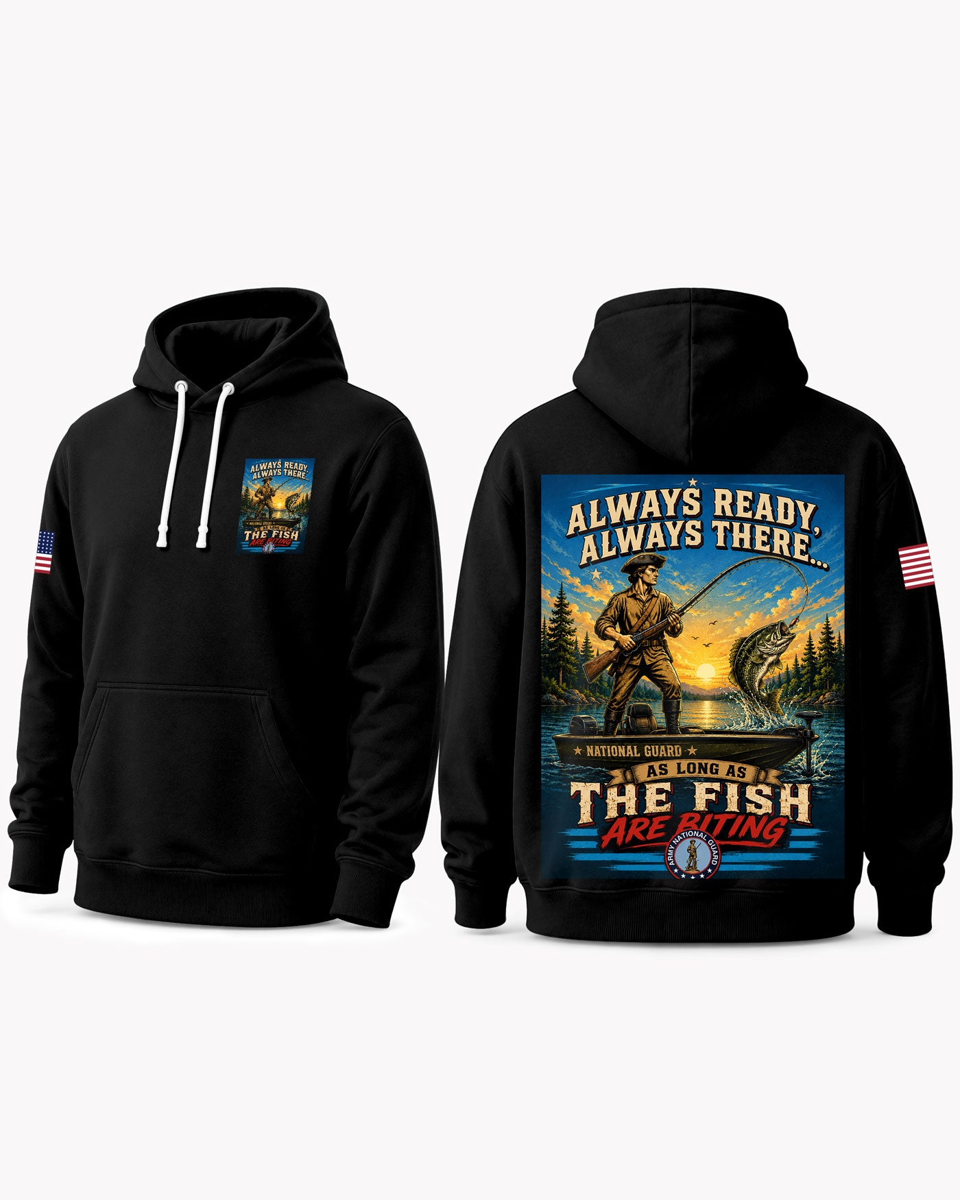 Army National Guard Fishing Humorous T-shirt