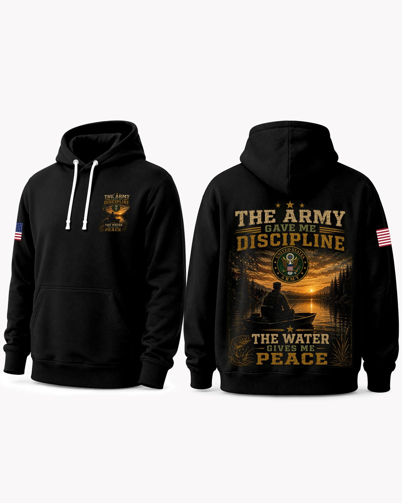 United States Army Fishing Therapy & Peace T-shirt