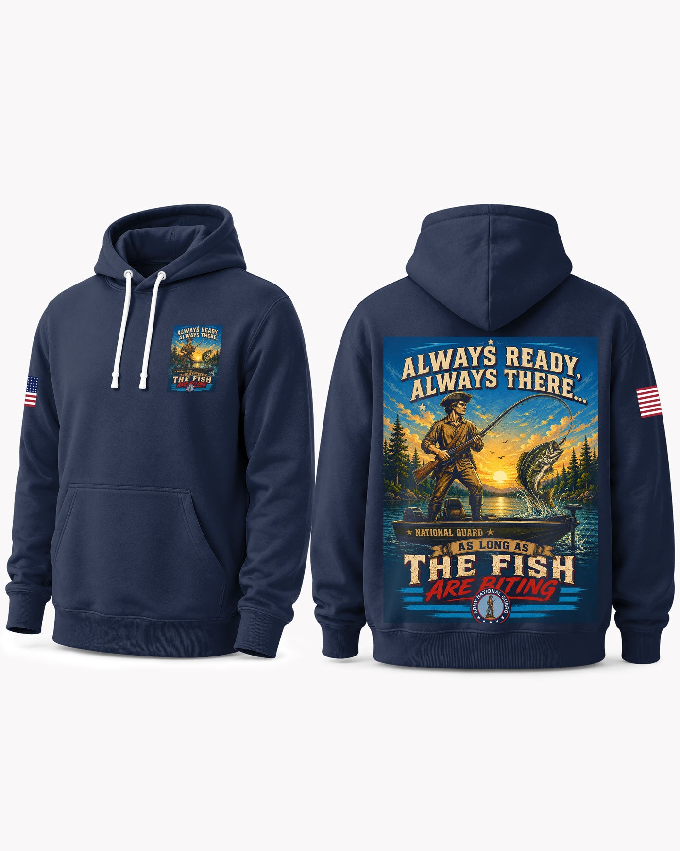 Army National Guard Fishing Humorous T-shirt