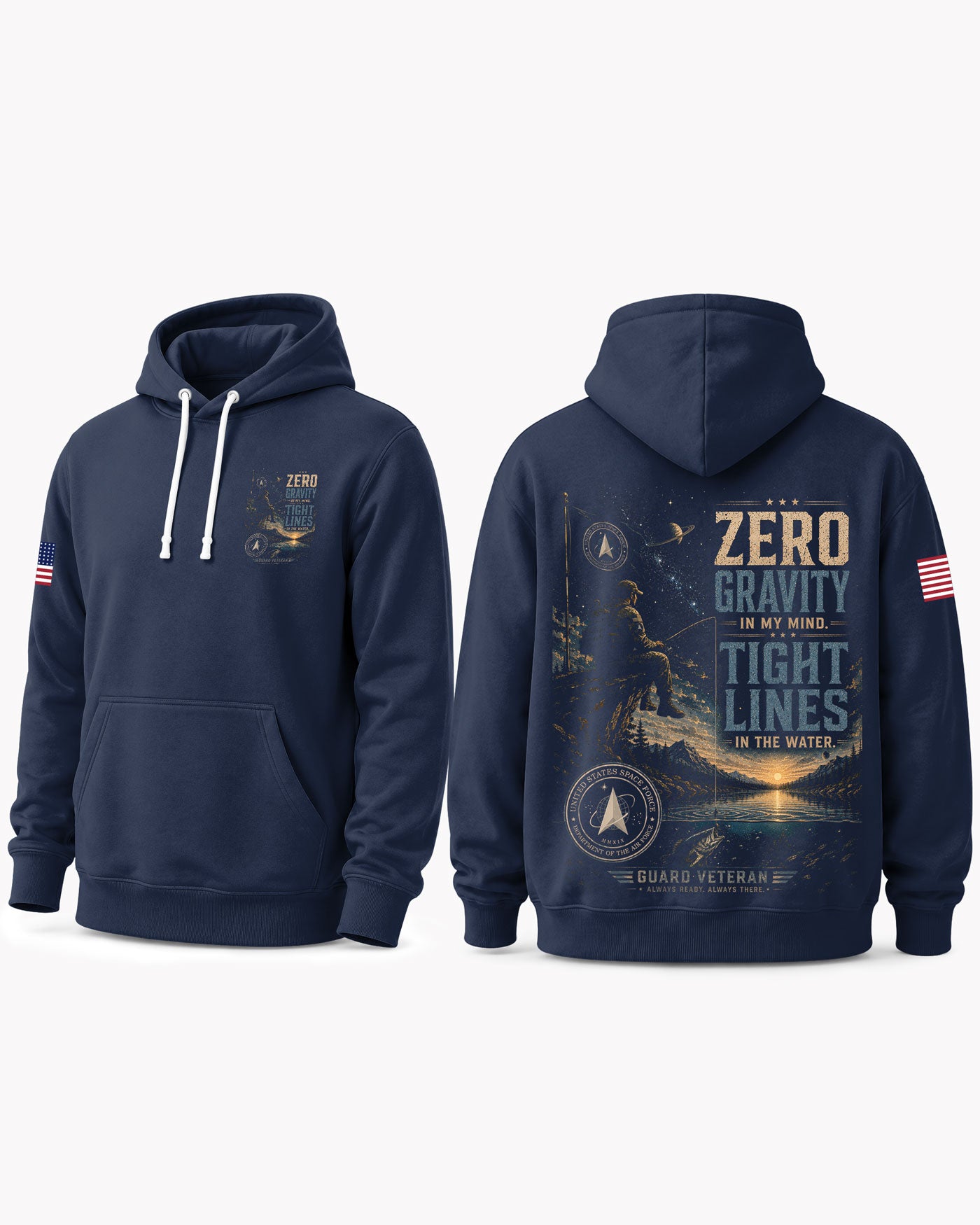 Space Force Fishing Therapy & Peace T-shirt