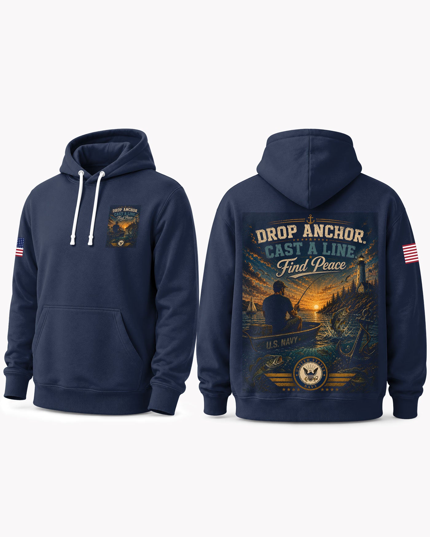United States Navy Fishing Therapy & Peace T-shirt