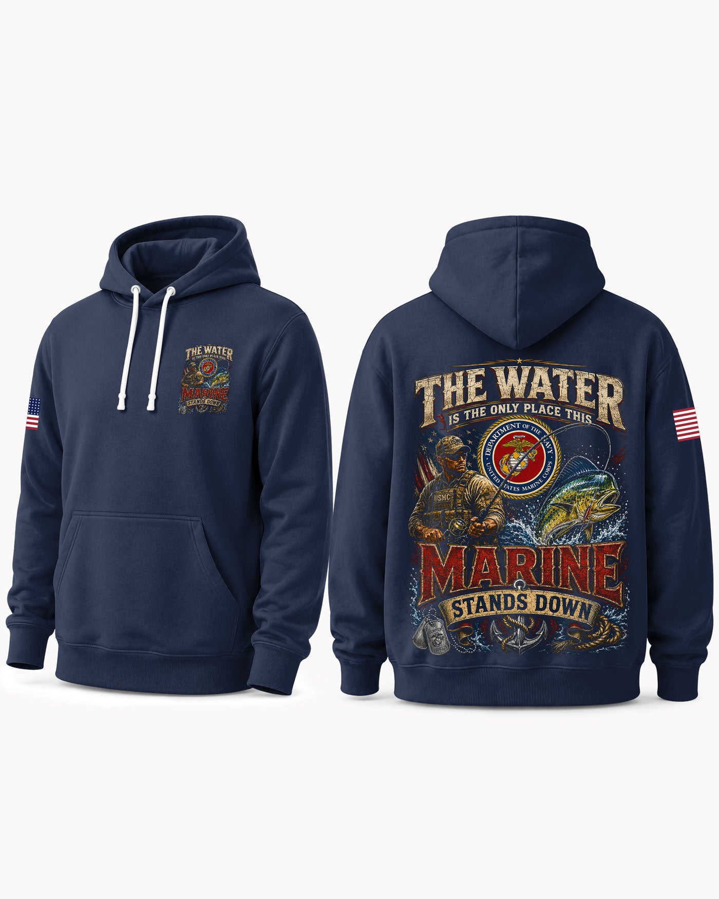 United States Marine Corps Fishing Therapy & Peace T-shirt