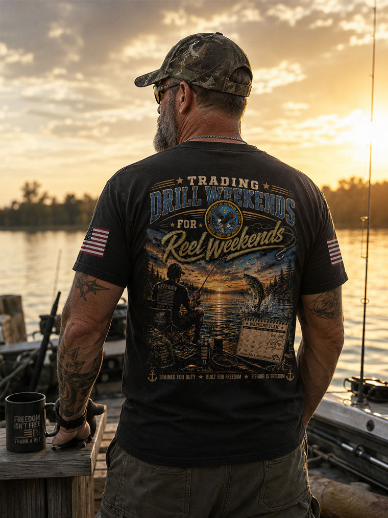 Army National Guard Fishing Therapy & Peace T-shirt