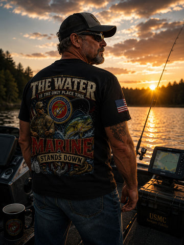 United States Marine Corps Fishing Therapy & Peace T-shirt