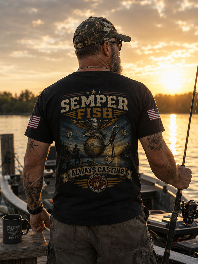 United States Marine Corps Fishing New Mission T-shirt
