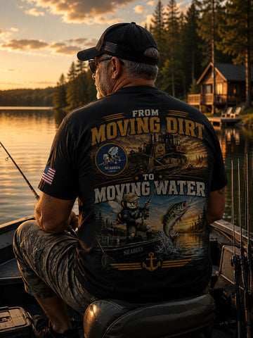 Seabees Fishing Humorous T-shirt