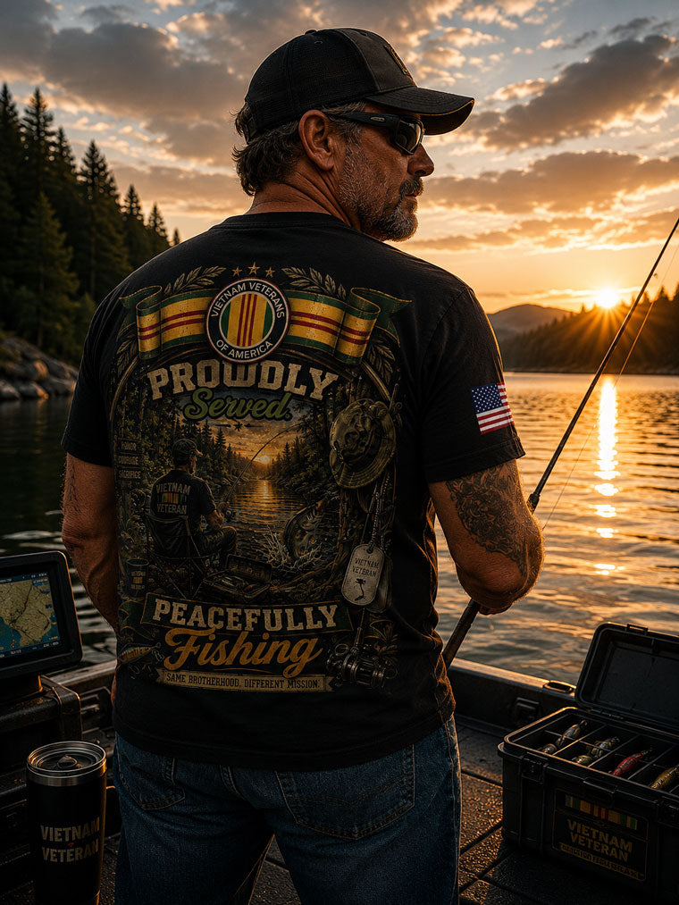 Vietnam Veteran Fishing Humorous T-shirt