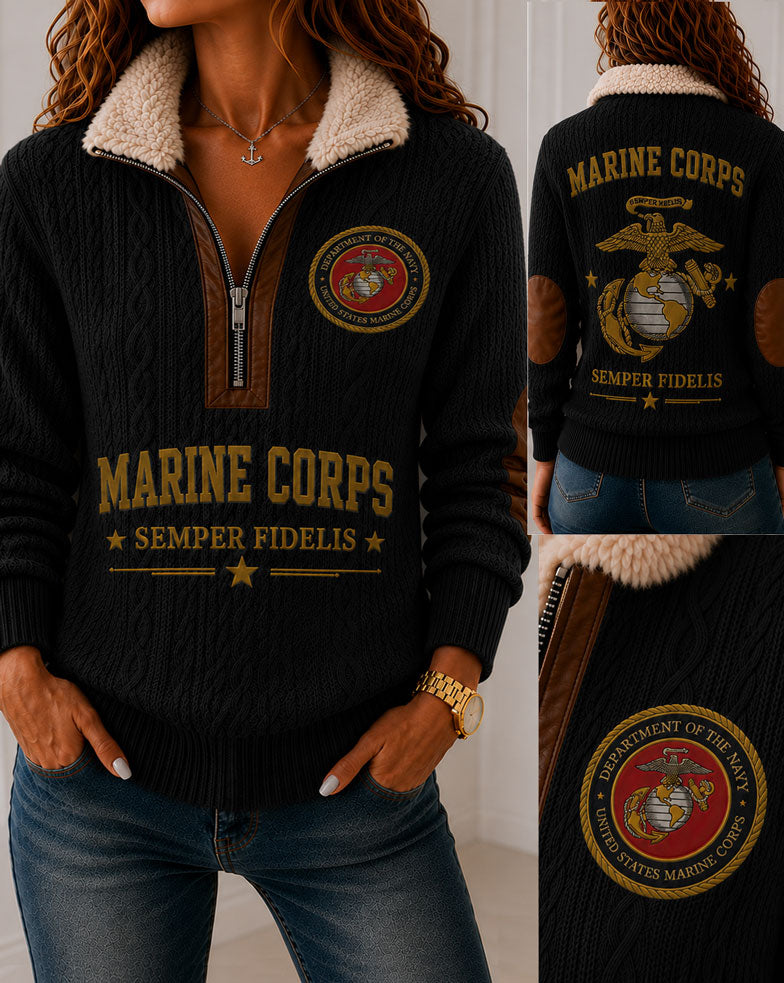 United States Marine Corps Honor Fur Collar Sweatshirt