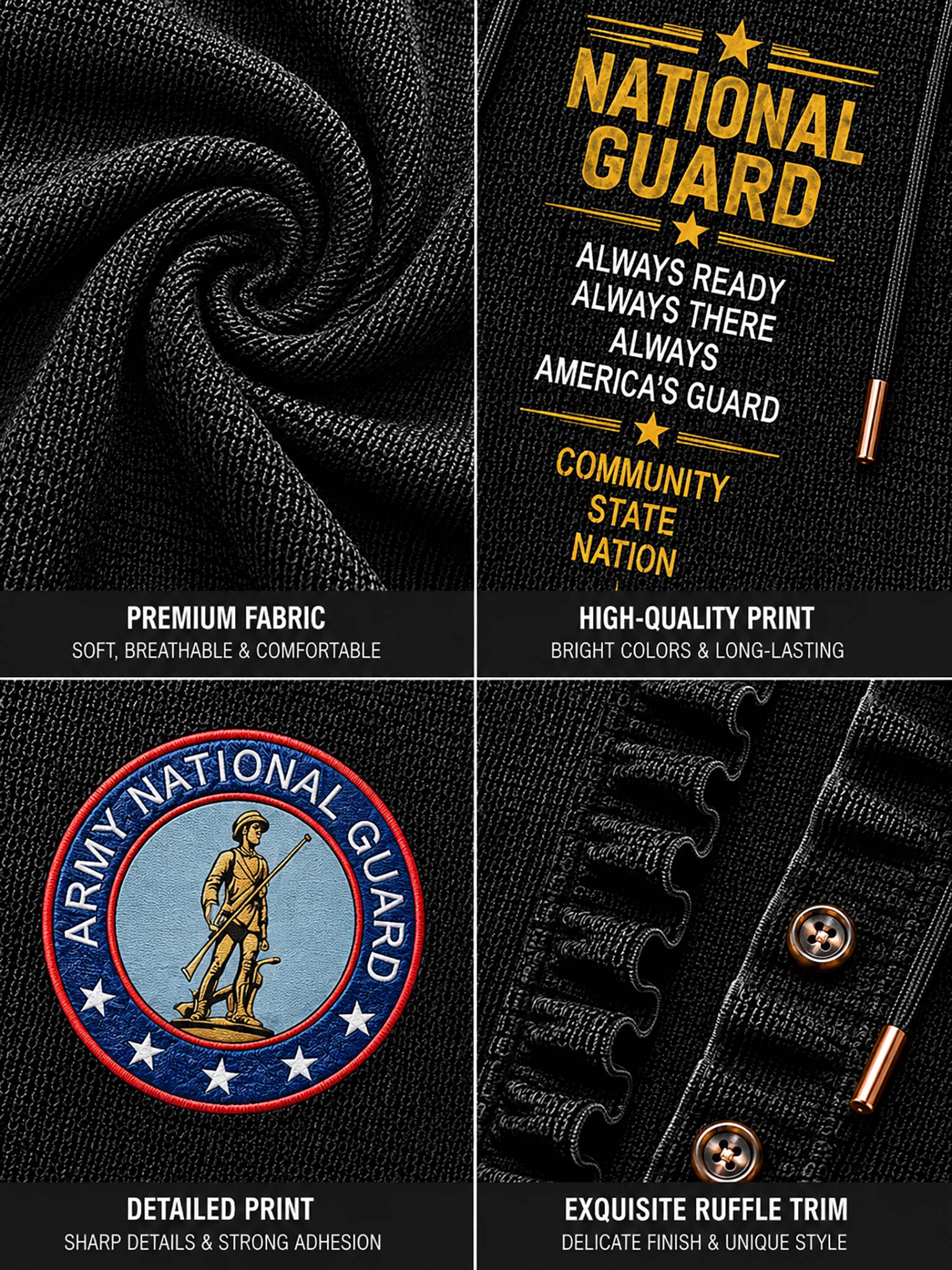 Army National Guard Women's V-neck Waffle Sweatshirt
