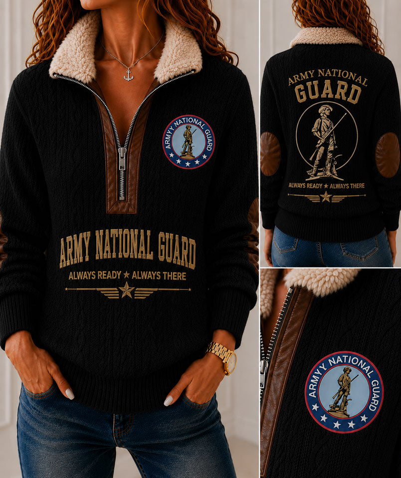 Army National Guard Honor Fur Collar Sweatshirt