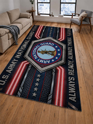 Army National Guard Geometric Metallic-Style Floor Rug