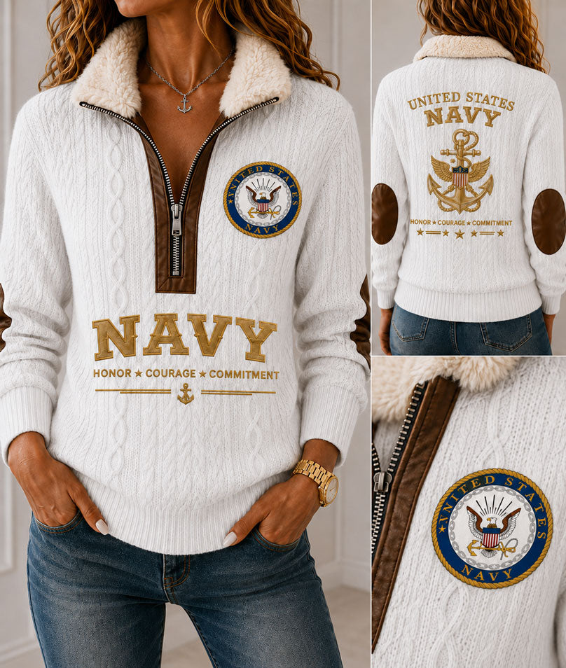United States Navys Honor Fur Collar Sweatshirt