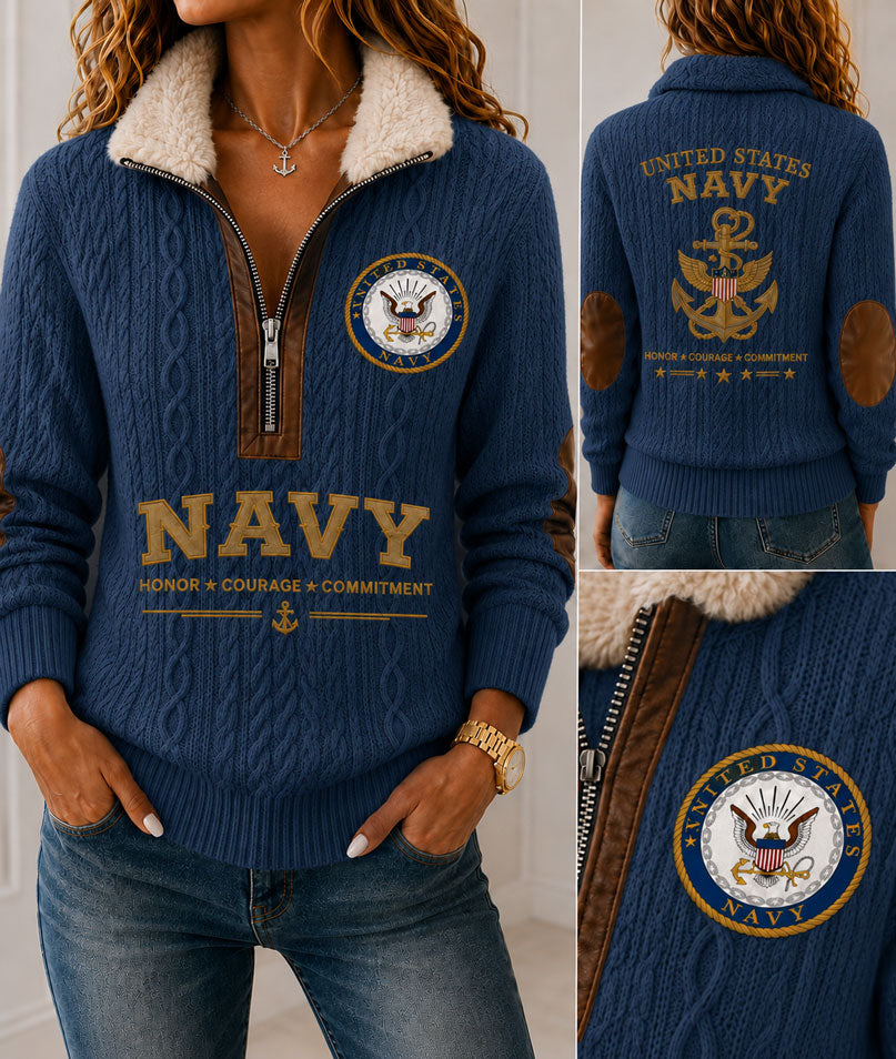 United States Navys Honor Fur Collar Sweatshirt