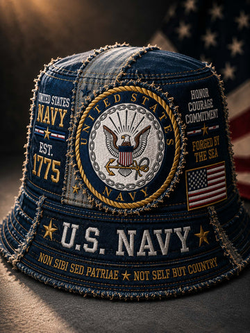 United States Navy Vintage Denim Bucket Hat