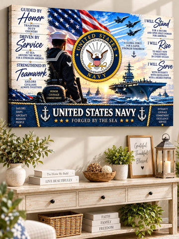 United State Navy Patriotic Military Canvas Wall Art