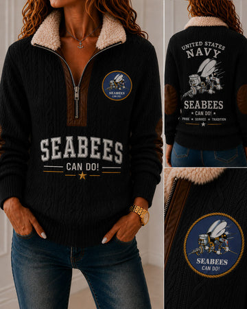 Seabees Honor Fur Collar Sweatshirt