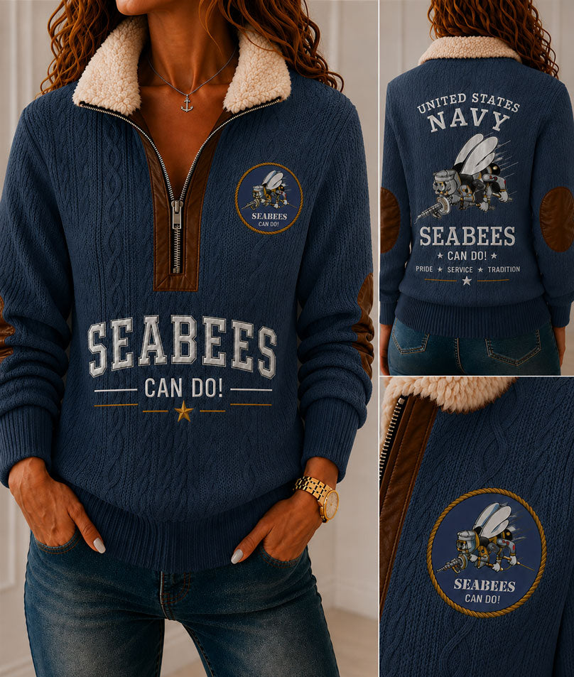 Seabees Honor Fur Collar Sweatshirt