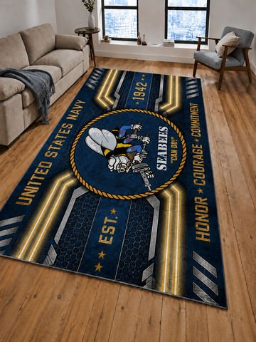 Seabees Geometric Metallic-Style Floor Rug