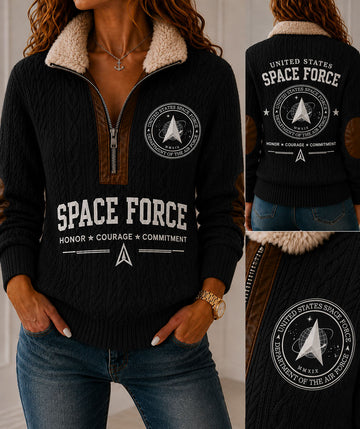 Space Force Honor Honor Fur Collar Sweatshirt