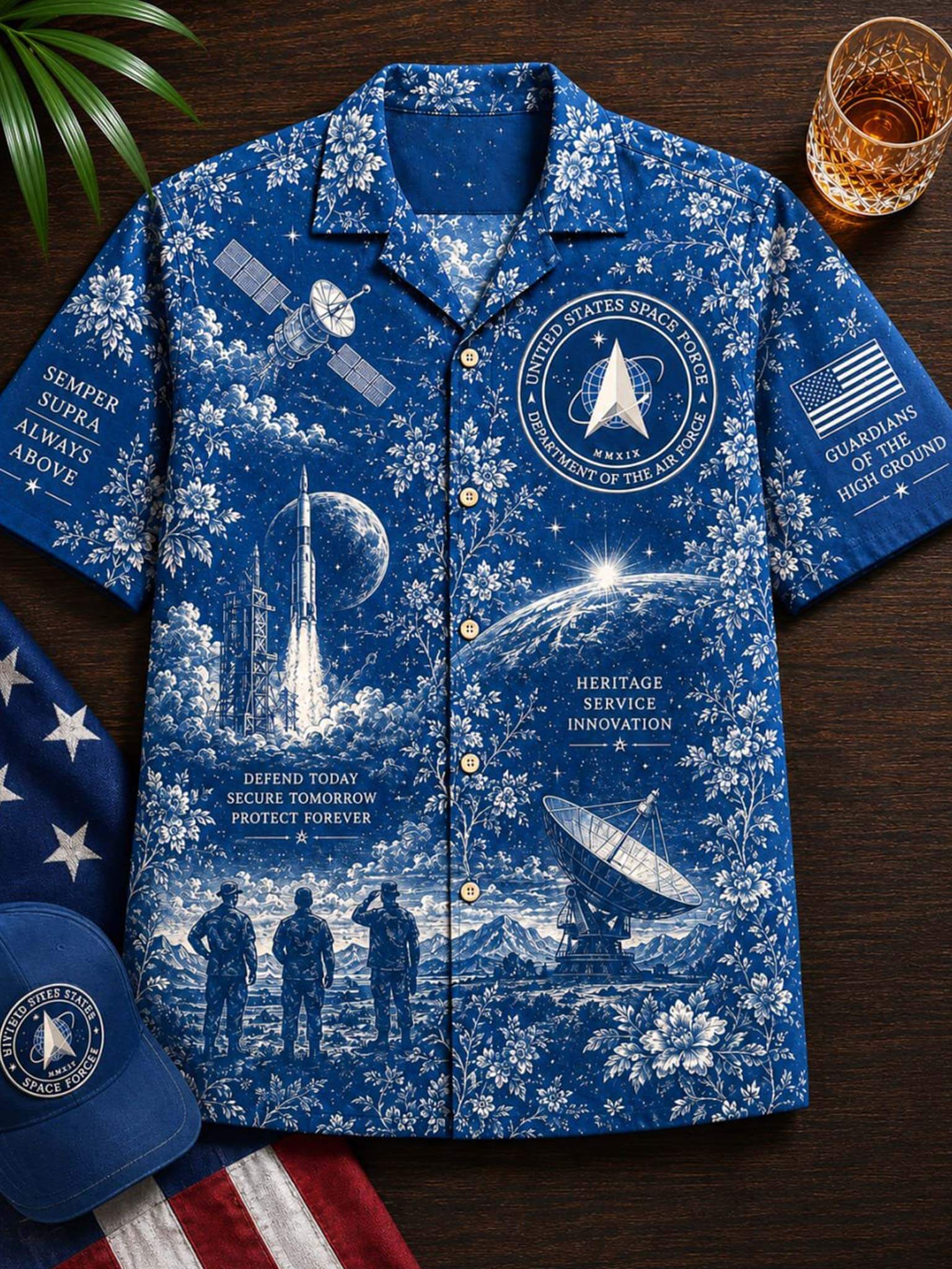 Space Force Patriot Hawaiian Shirt