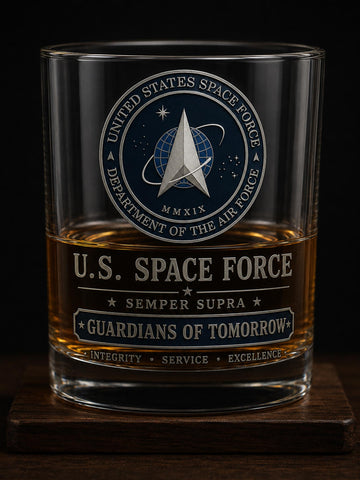 Space Force Tribute Whiskey Glass
